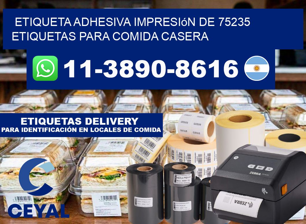 etiqueta adhesiva impresión de 75235 etiquetas para comida casera