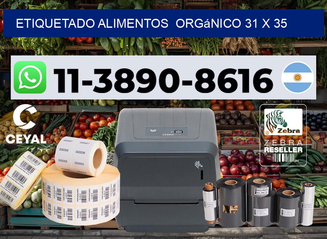 etiquetado alimentos Orgánico 31 x 35