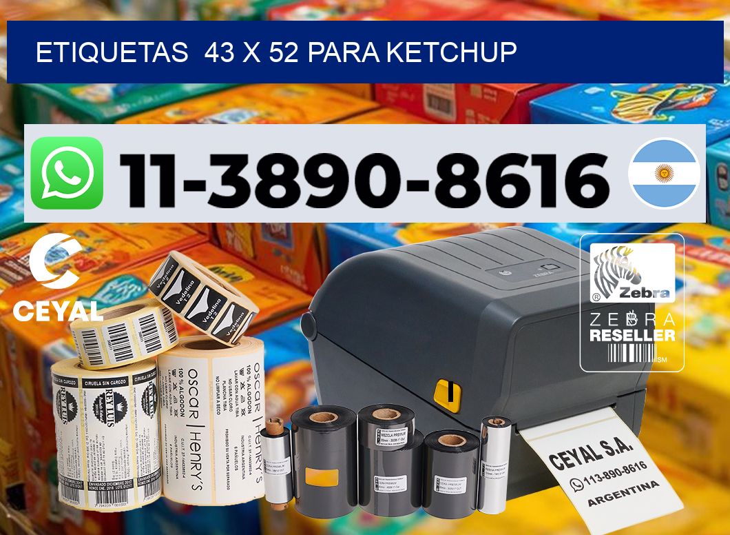 etiquetas  43 x 52 para Ketchup