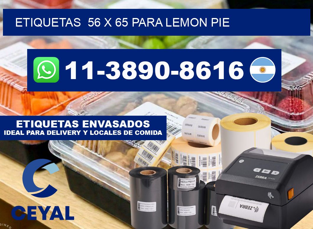etiquetas 56 x 65 para Lemon pie