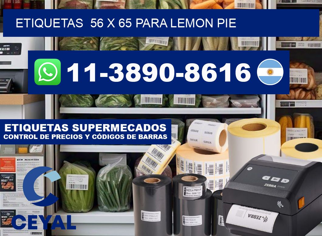 etiquetas 56 x 65 para Lemon pie
