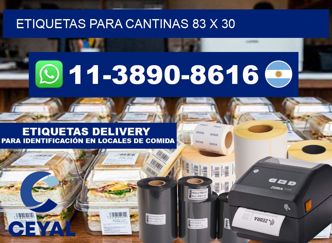 etiquetas para Cantinas 83 x 30