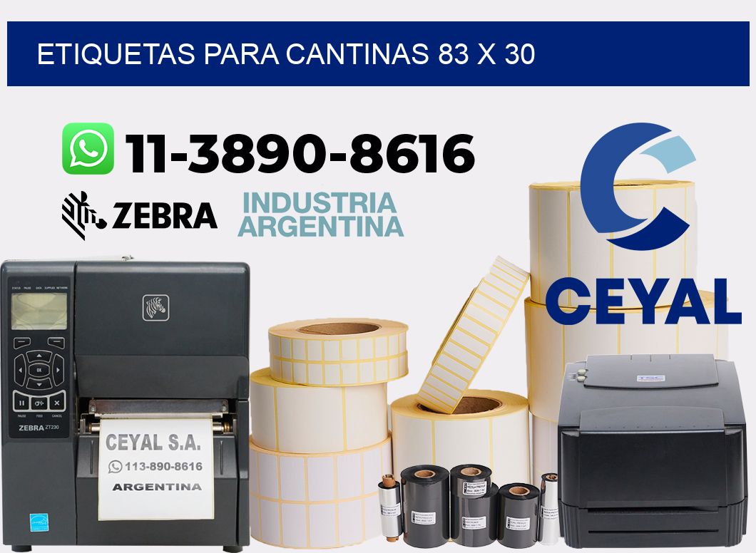 etiquetas para Cantinas 83 x 30