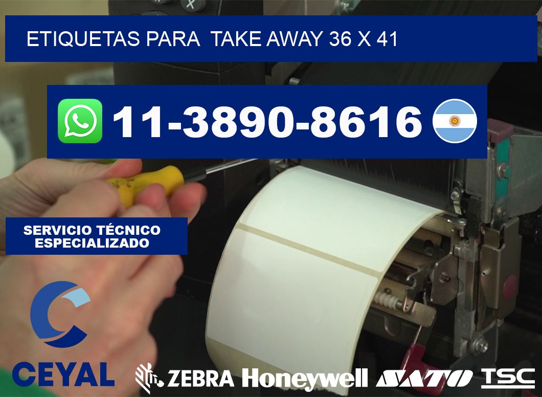 etiquetas para  Take away 36 x 41