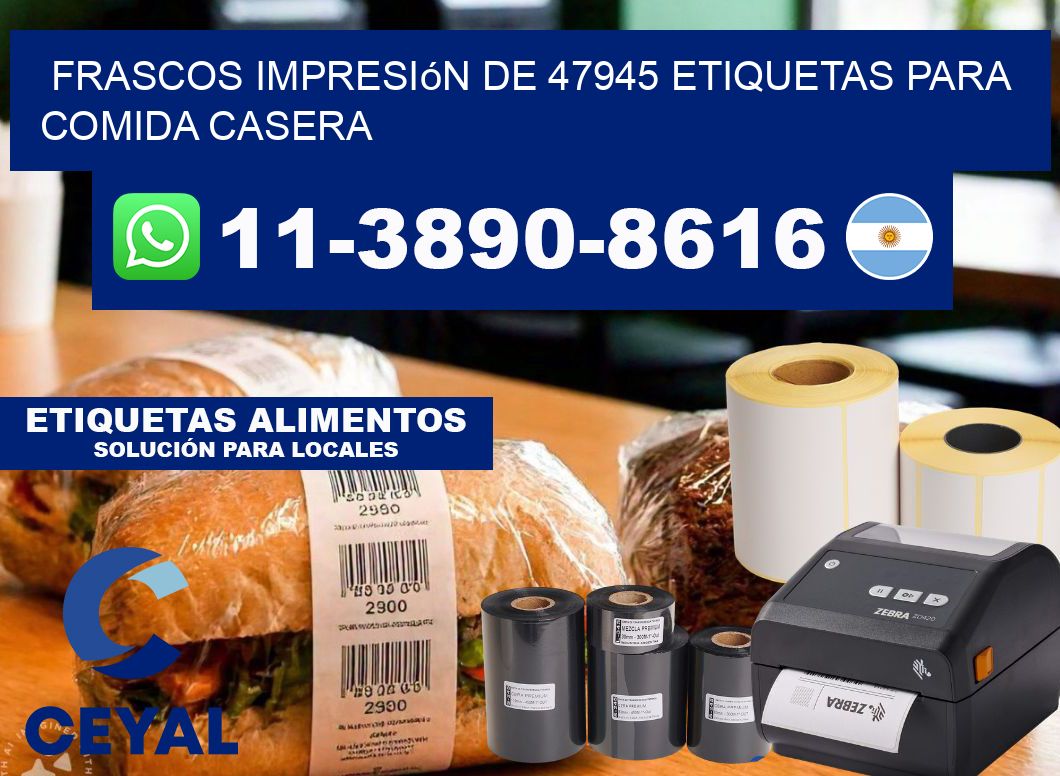 frascos impresión de 47945 etiquetas para comida casera