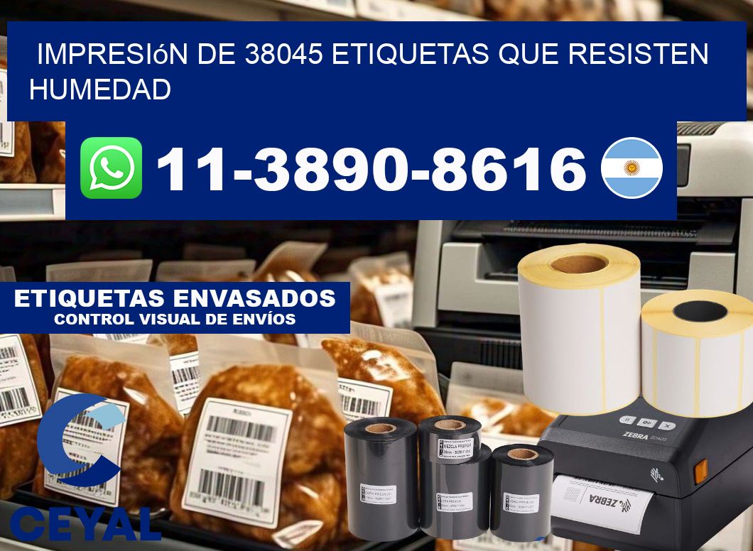 impresión de 38045 etiquetas que resisten humedad