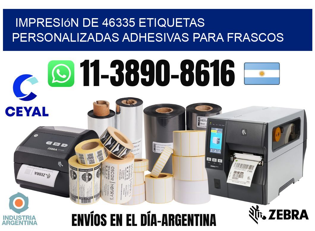 impresión de 46335 etiquetas personalizadas adhesivas para frascos