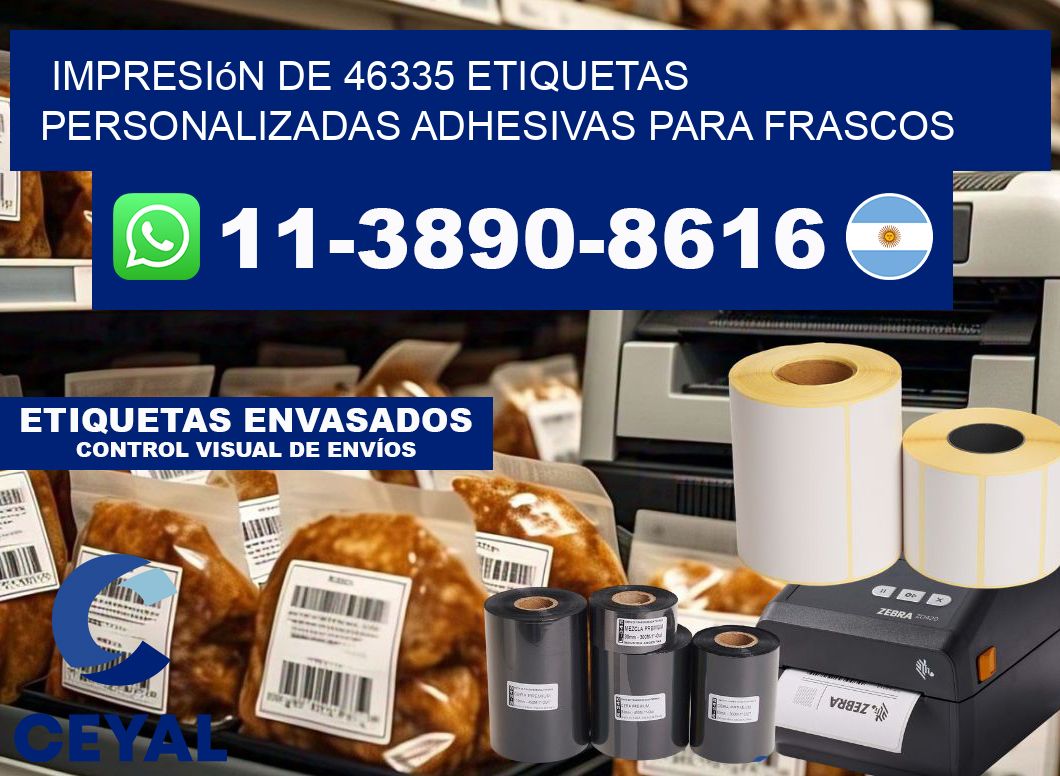 impresión de 46335 etiquetas personalizadas adhesivas para frascos
