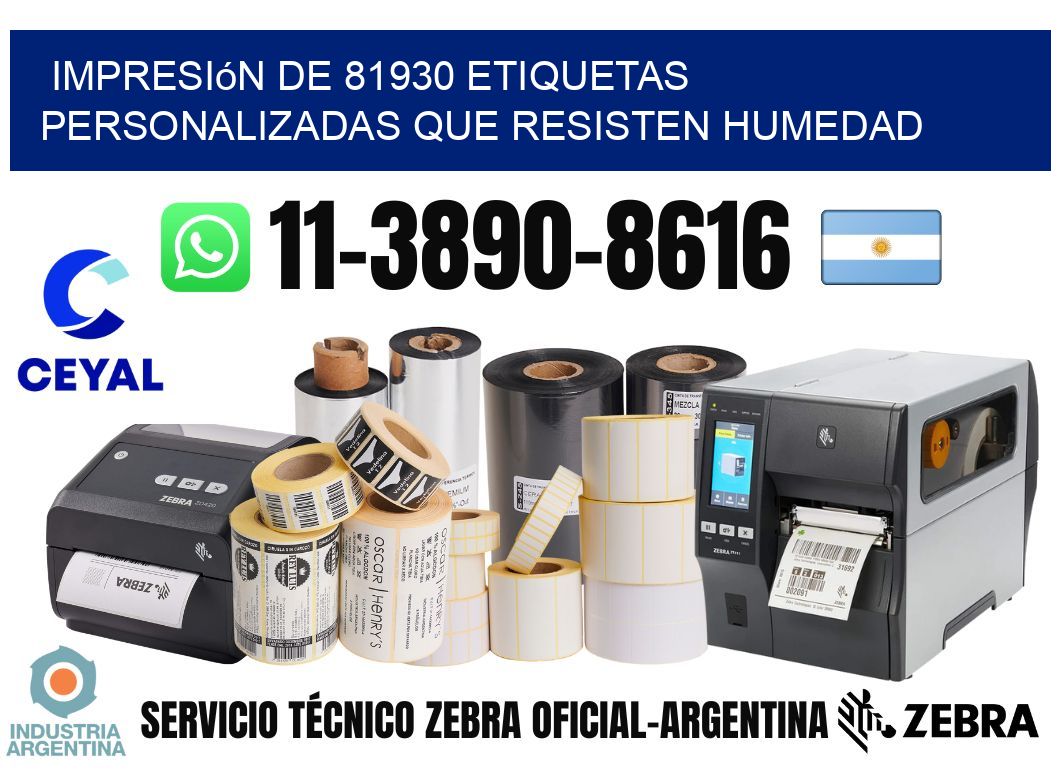 impresión de 81930 etiquetas personalizadas que resisten humedad