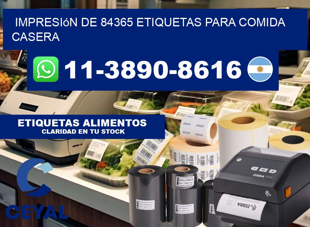 impresión de 84365 etiquetas para comida casera