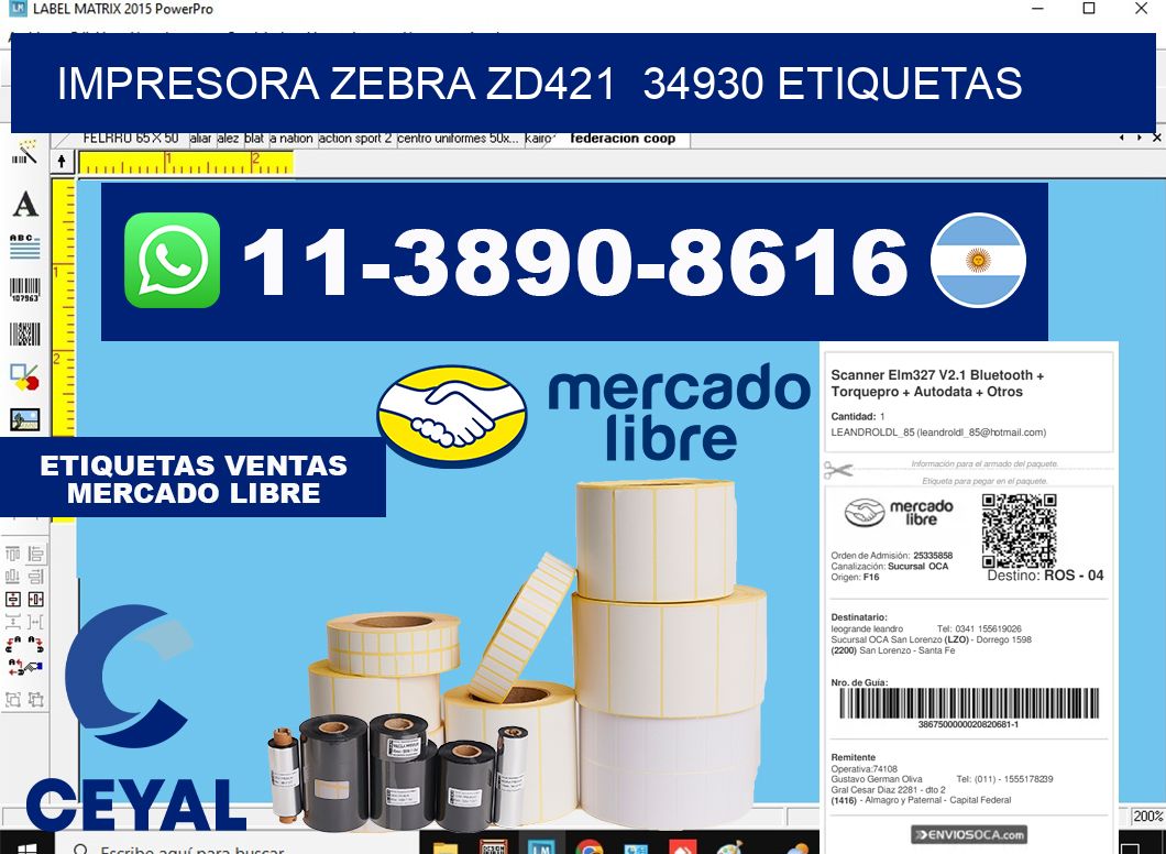 impresora zebra zd421  34930 etiquetas