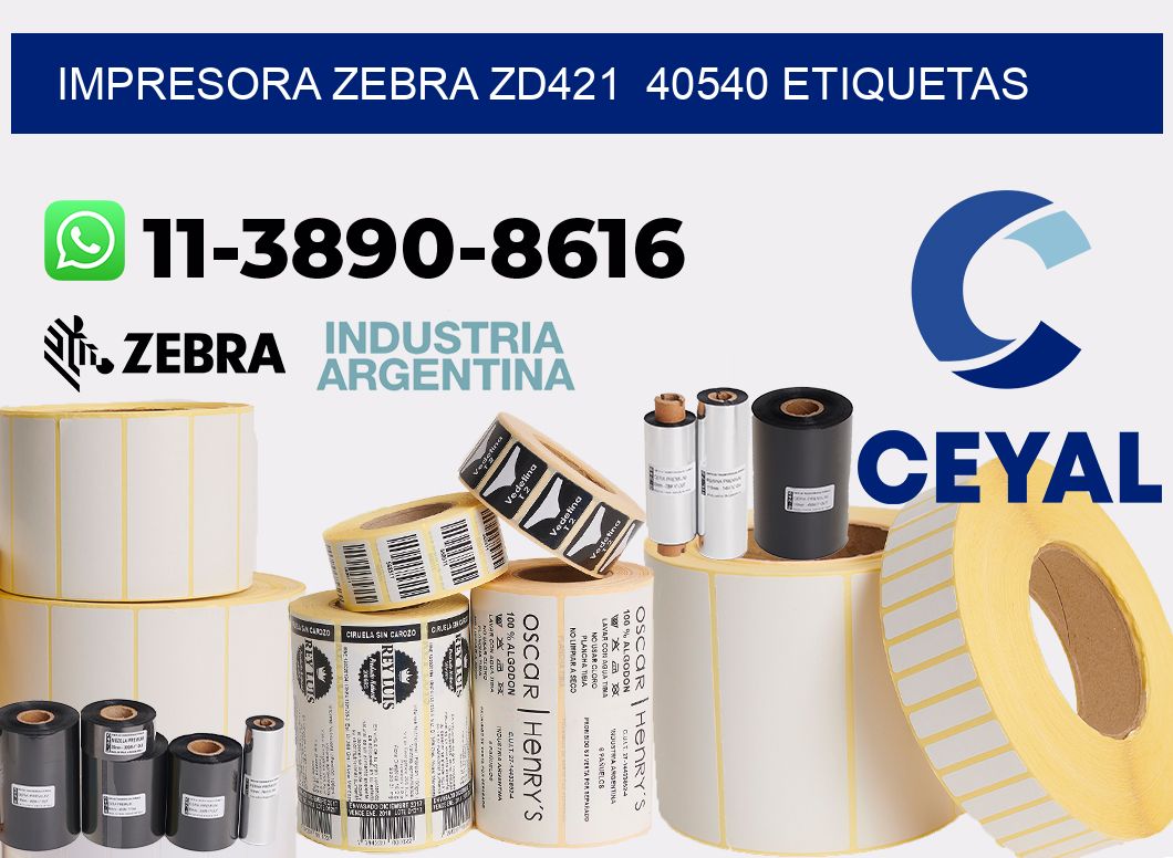 impresora zebra zd421  40540 etiquetas