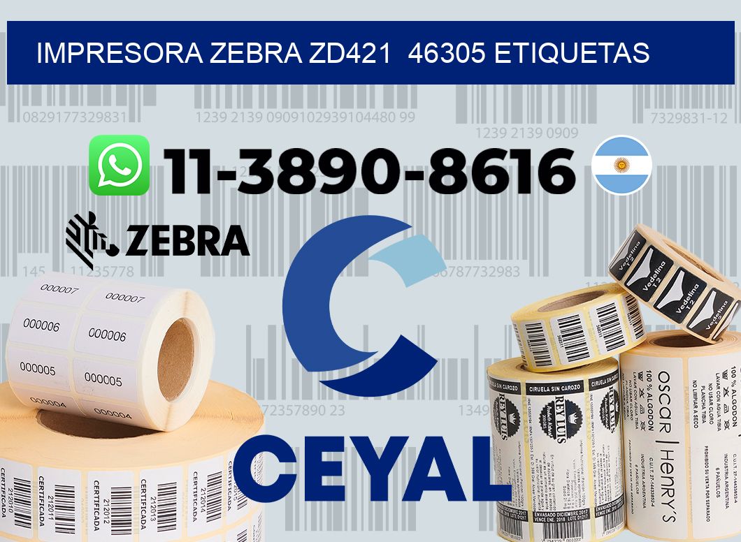 impresora zebra zd421 46305 etiquetas