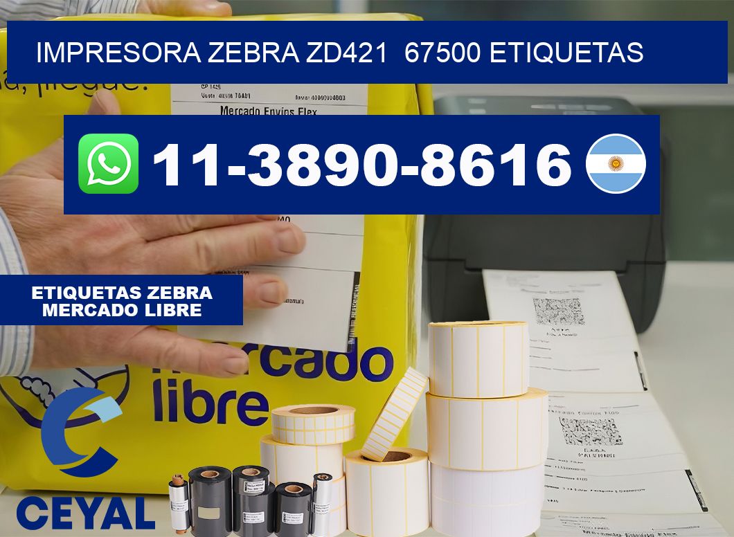 impresora zebra zd421  67500 etiquetas