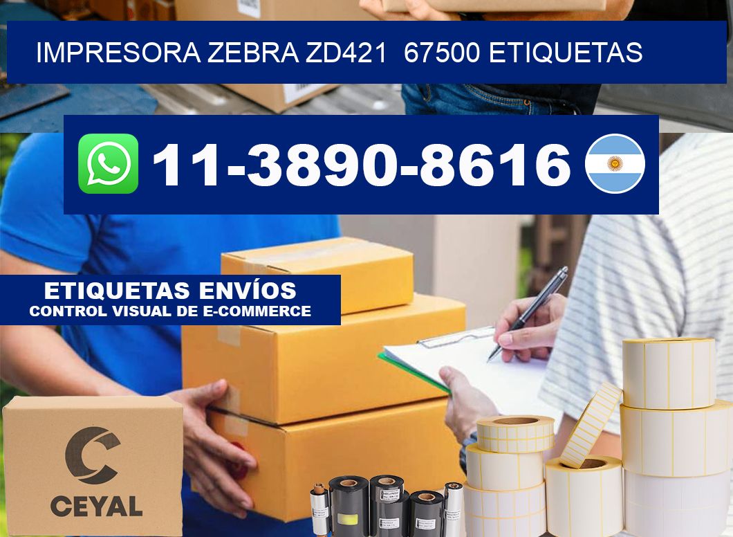 impresora zebra zd421  67500 etiquetas