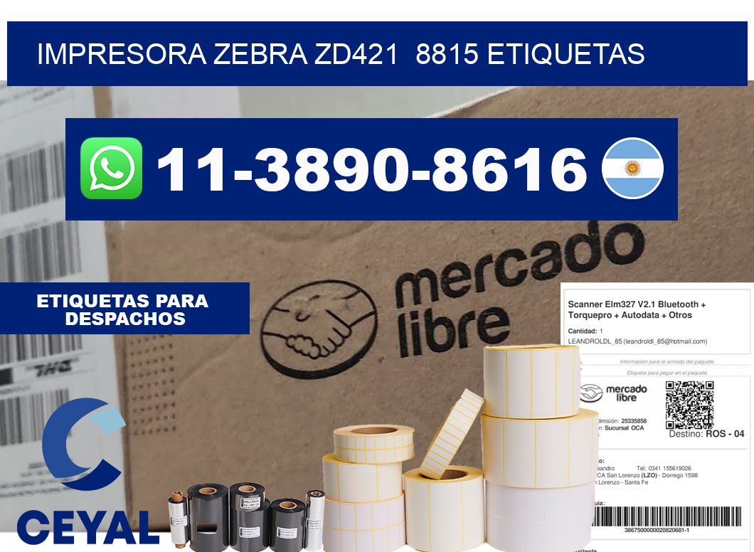 impresora zebra zd421  8815 etiquetas