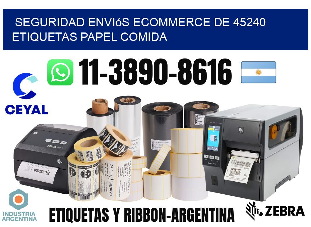 seguridad enviós ecommerce de 45240 etiquetas papel comida