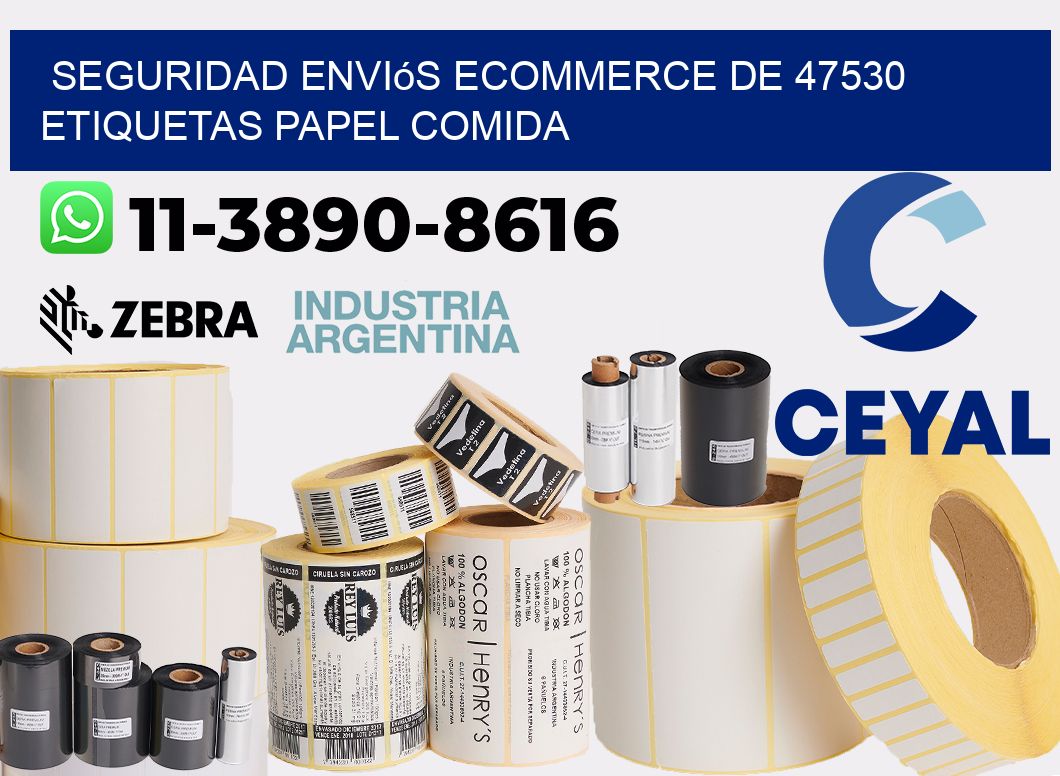 seguridad enviós ecommerce de 47530 etiquetas papel comida