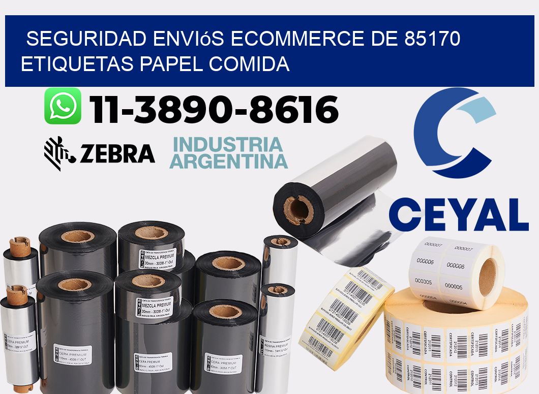 seguridad enviós ecommerce de 85170 etiquetas papel comida