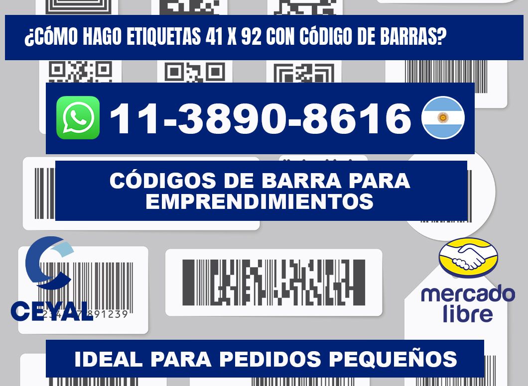 ¿Cómo hago etiquetas 41 x 92 con código de barras?