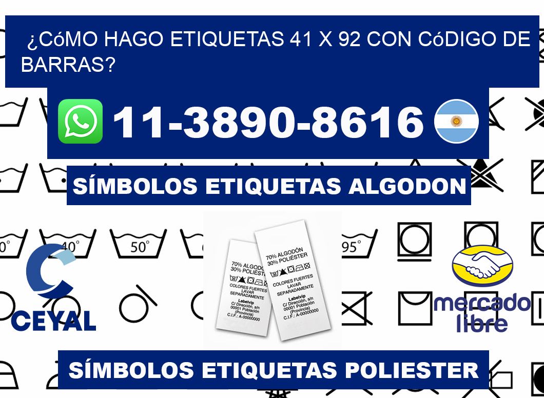 ¿Cómo hago etiquetas 41 x 92 con código de barras?