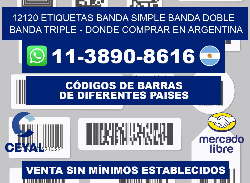 12120 etiquetas banda simple banda doble banda triple - Donde Comprar en Argentina