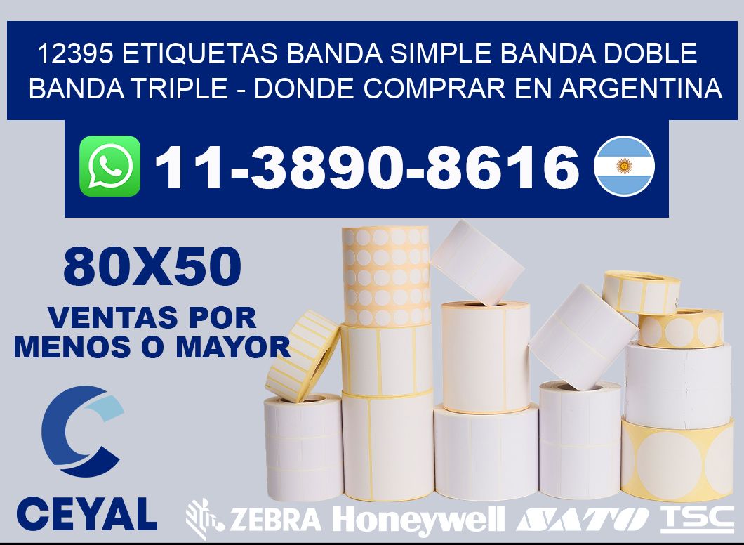 12395 etiquetas banda simple banda doble banda triple - Donde Comprar en Argentina