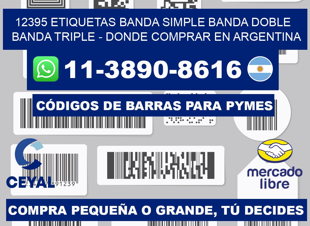 12395 etiquetas banda simple banda doble banda triple - Donde Comprar en Argentina