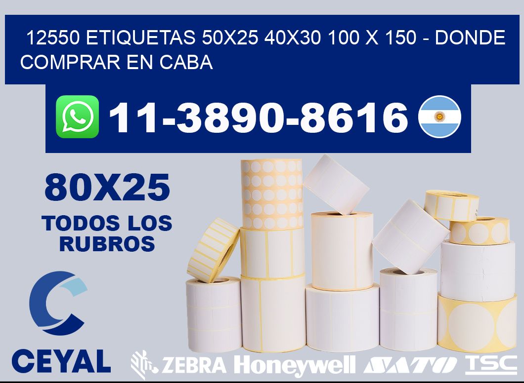 12550 etiquetas 50x25 40x30 100 x 150 - Donde Comprar en Caba