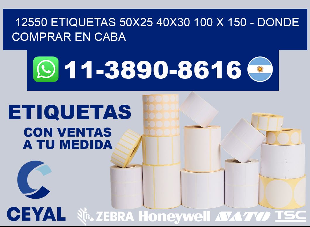 12550 etiquetas 50x25 40x30 100 x 150 - Donde Comprar en Caba