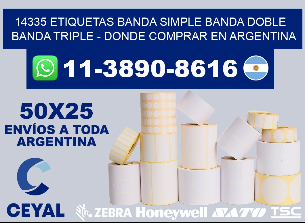 14335 etiquetas banda simple banda doble banda triple - Donde Comprar en Argentina