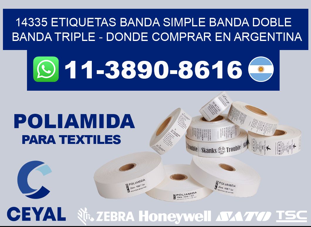 14335 etiquetas banda simple banda doble banda triple - Donde Comprar en Argentina