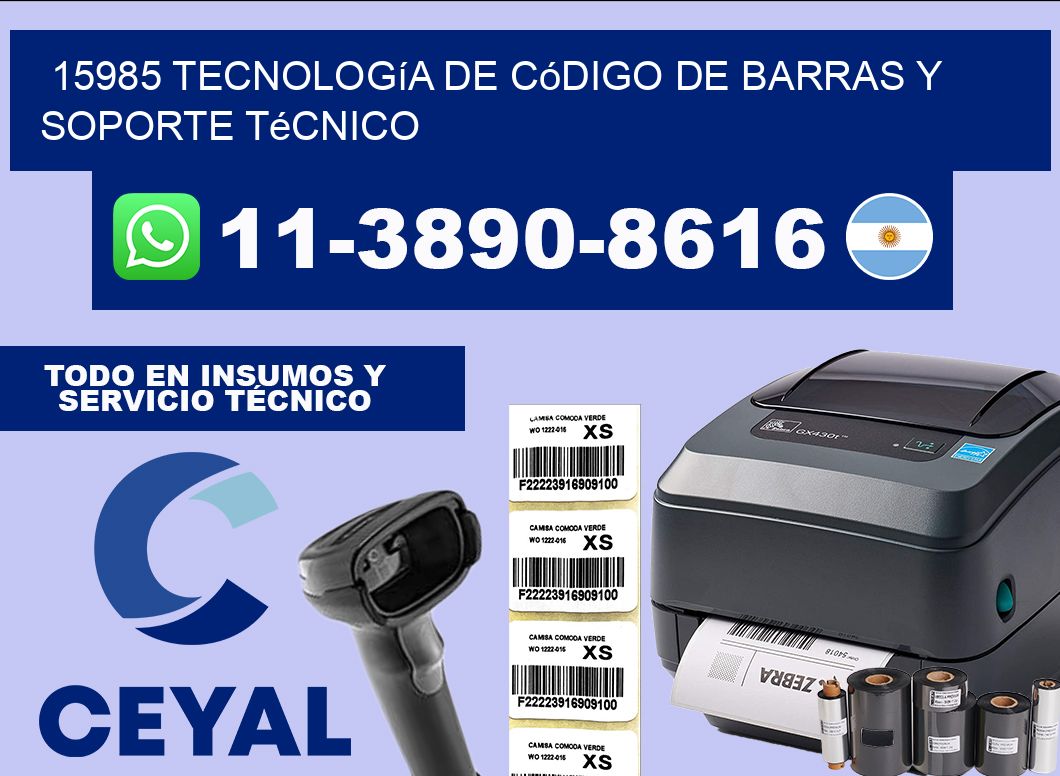 15985 Tecnología de Código de Barras y Soporte Técnico