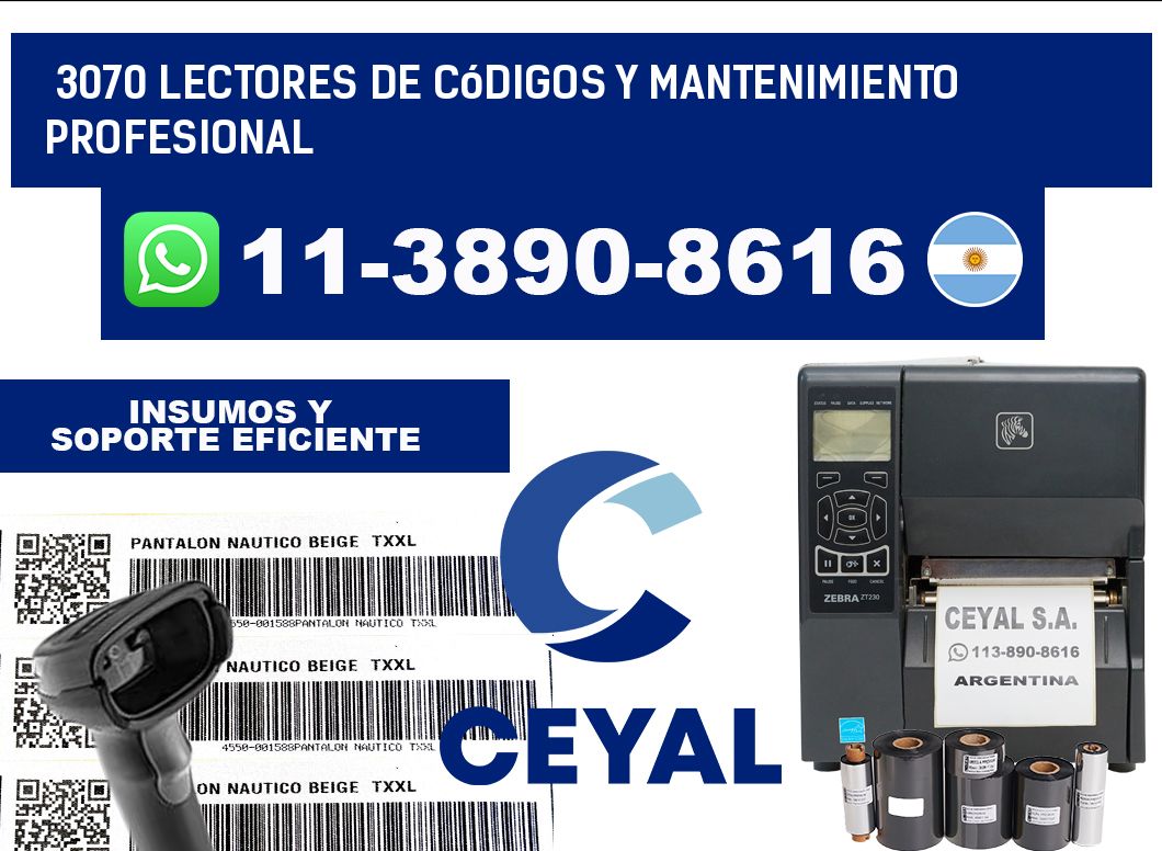 3070 Lectores de Códigos y Mantenimiento Profesional