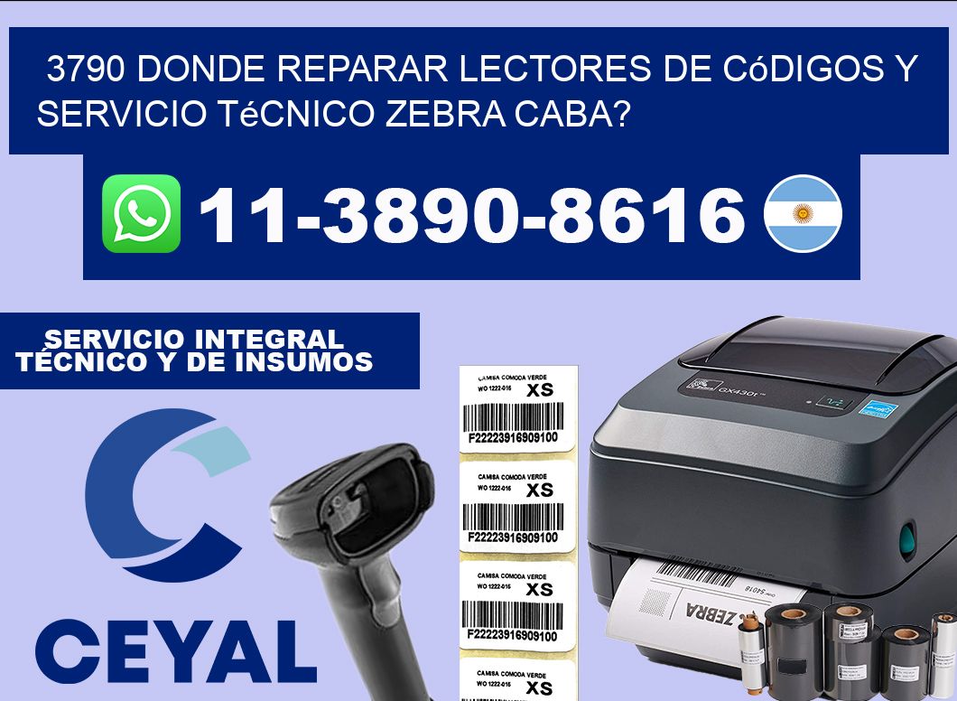 3790 donde reparar Lectores de Códigos y Servicio Técnico zebra Caba?