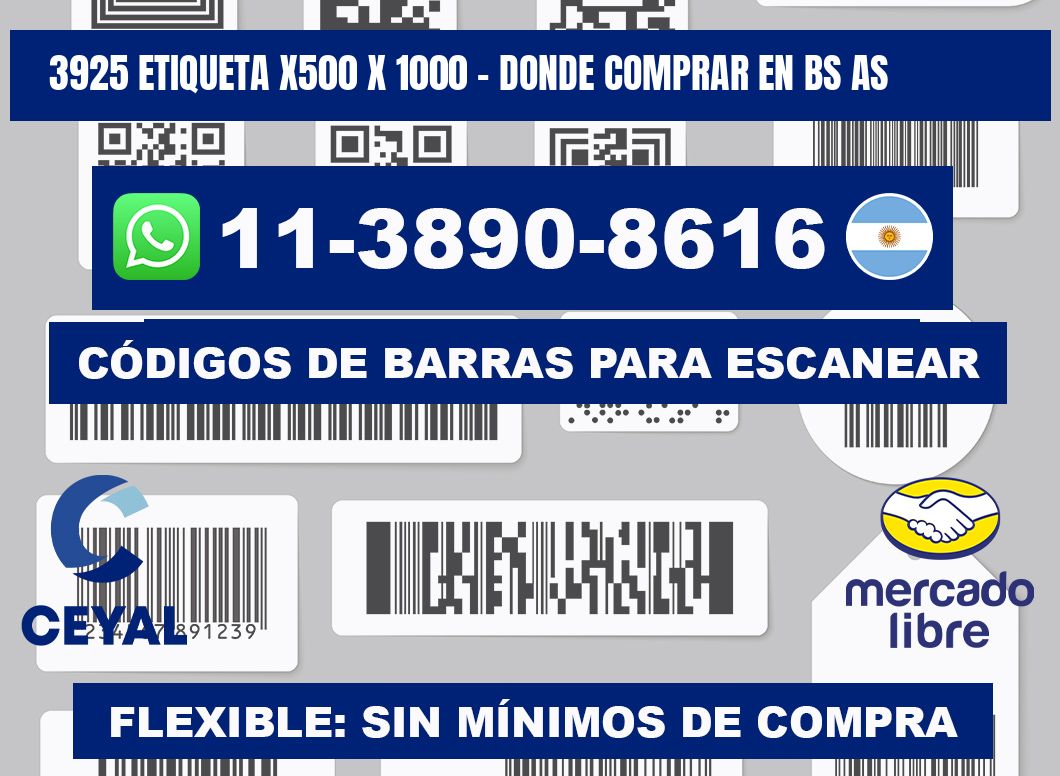 3925 etiqueta x500 x 1000 - Donde Comprar en bs as