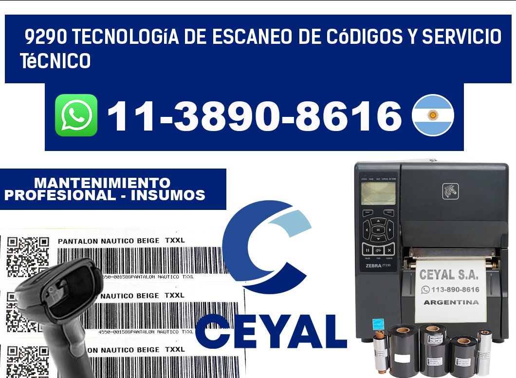 9290 Tecnología de Escaneo de códigos y Servicio Técnico
