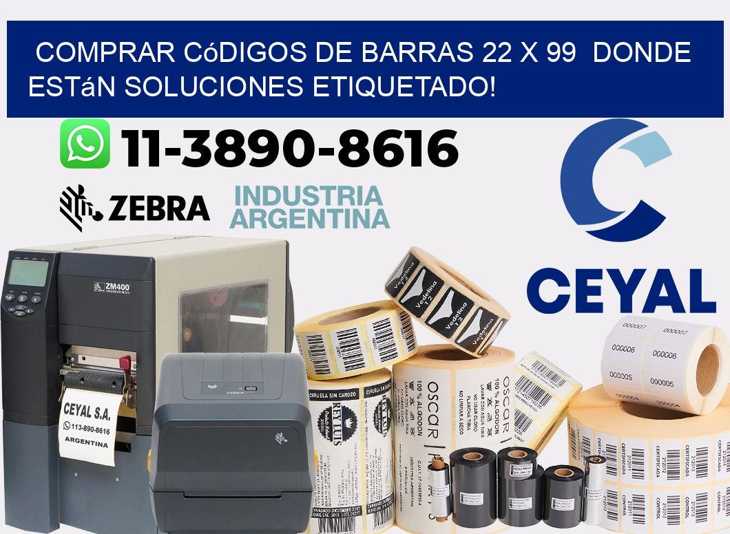 Comprar códigos de barras 22 x 99 donde están soluciones etiquetado!