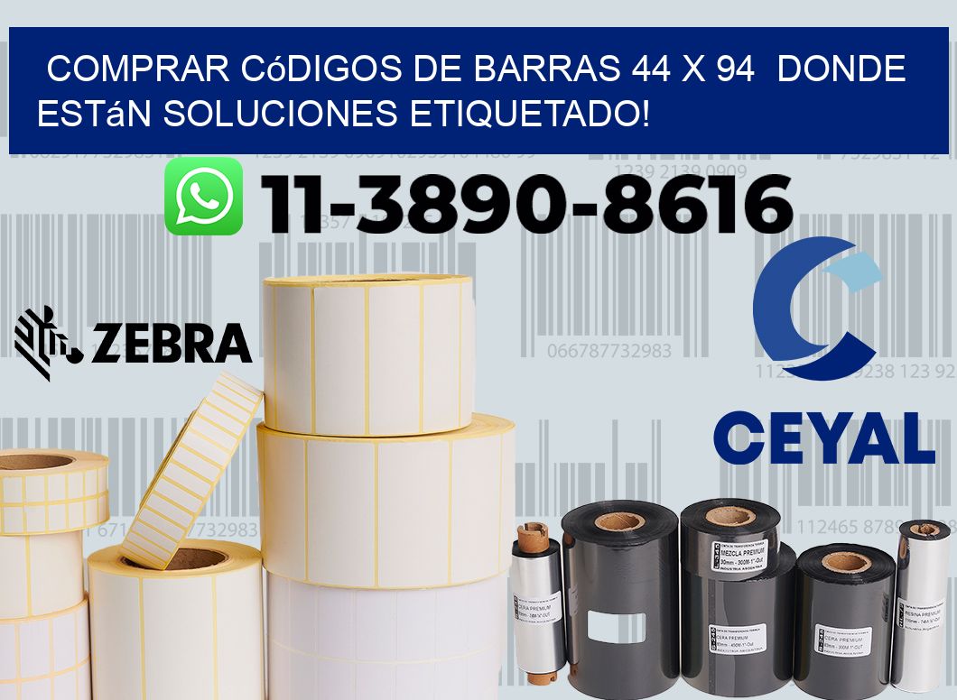 Comprar códigos de barras 44 x 94  donde están soluciones etiquetado!