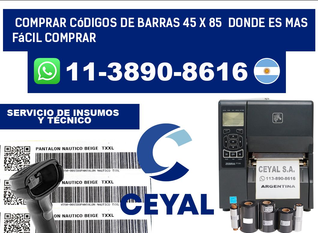 Comprar códigos de barras 45 x 85  Donde es mas fácil comprar