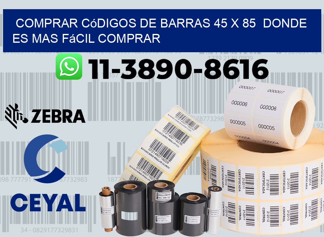 Comprar códigos de barras 45 x 85  Donde es mas fácil comprar