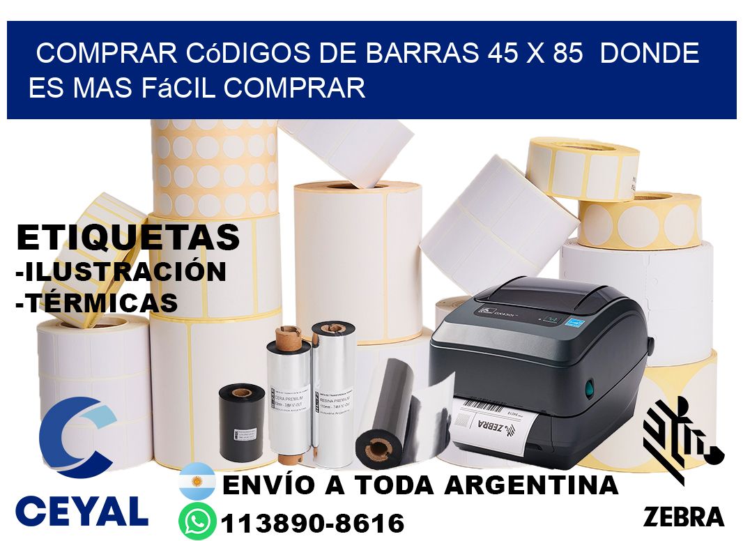 Comprar códigos de barras 45 x 85  Donde es mas fácil comprar