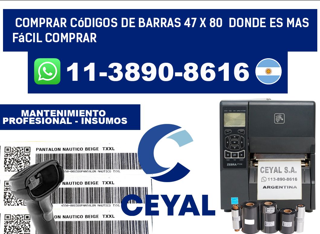 Comprar códigos de barras 47 x 80  Donde es mas fácil comprar