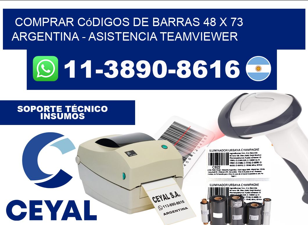 Comprar códigos de barras 48 x 73 argentina - asistencia teamviewer