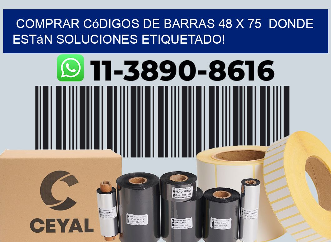 Comprar códigos de barras 48 x 75  donde están soluciones etiquetado!