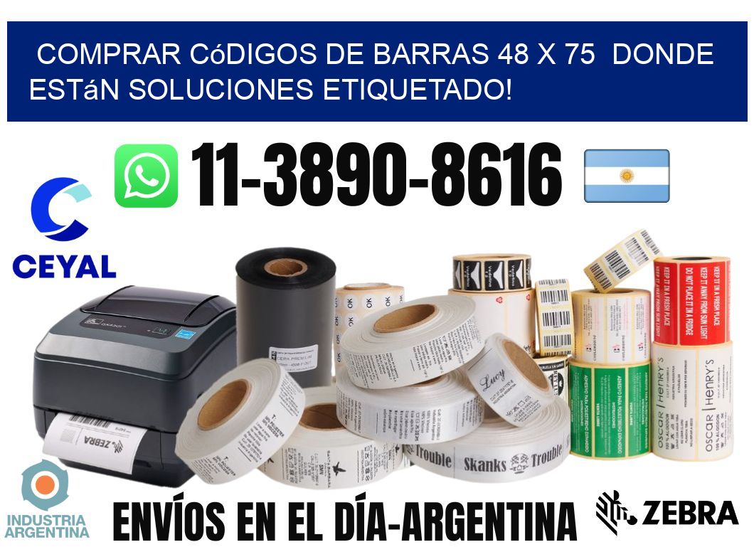 Comprar códigos de barras 48 x 75  donde están soluciones etiquetado!