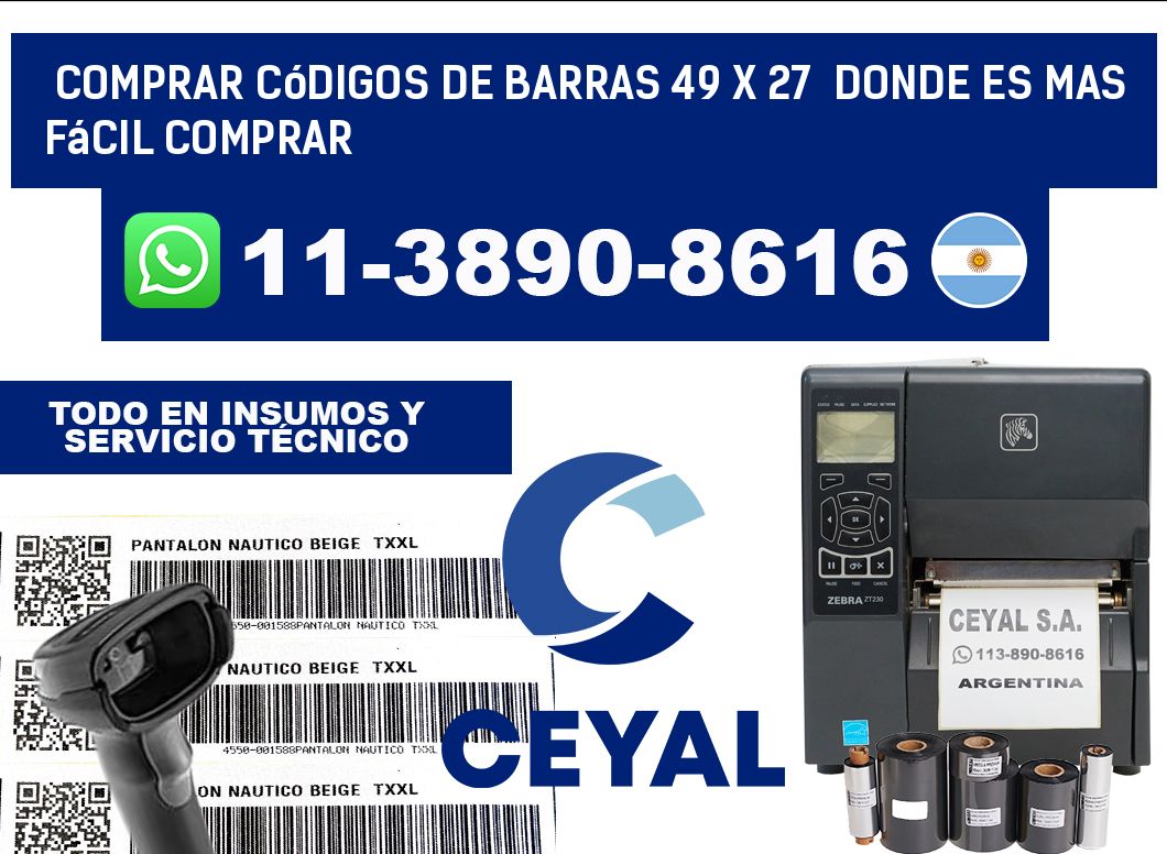 Comprar códigos de barras 49 x 27  Donde es mas fácil comprar