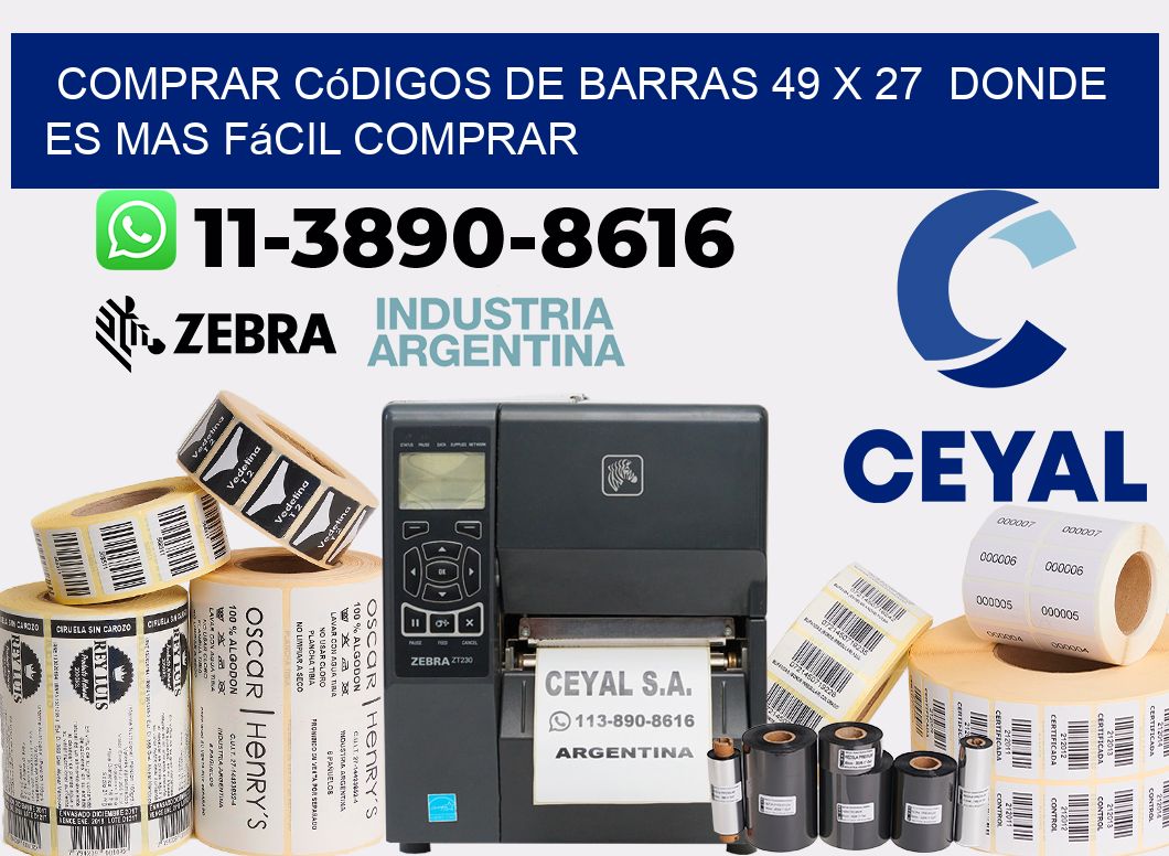 Comprar códigos de barras 49 x 27  Donde es mas fácil comprar