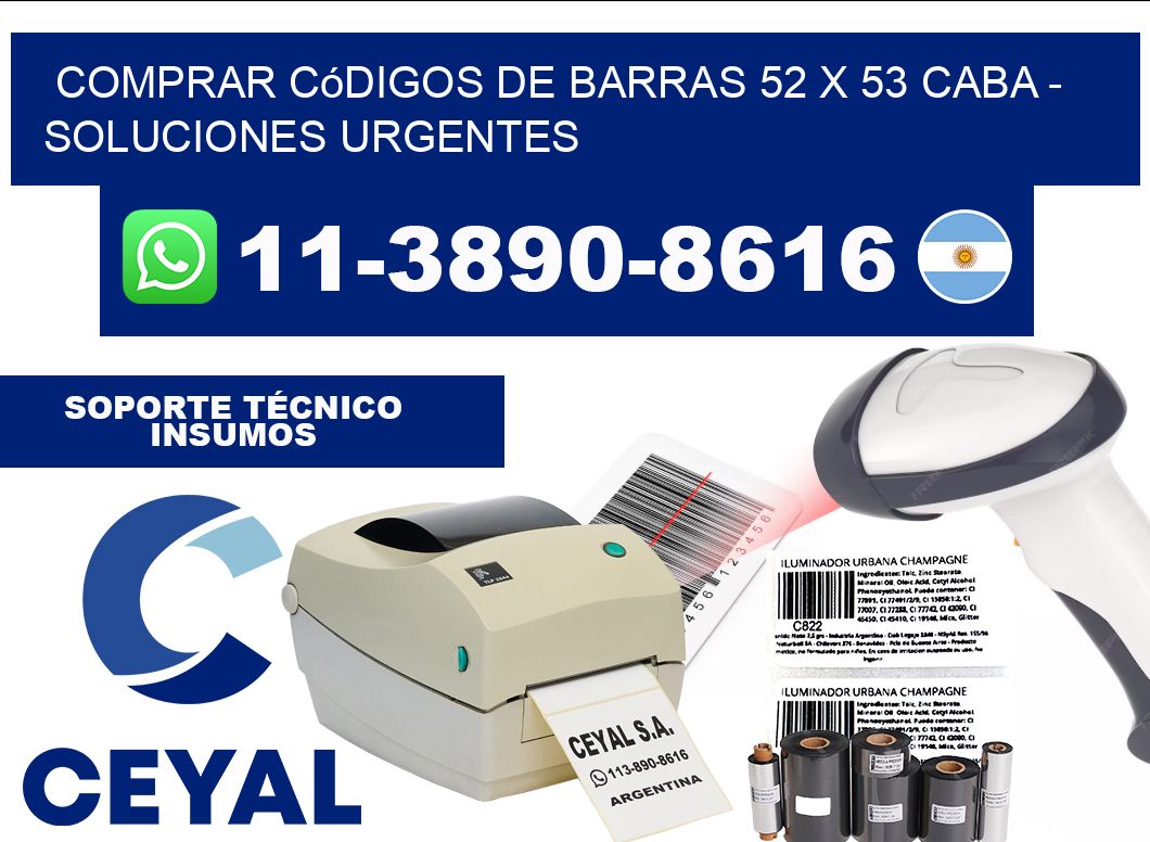 Comprar códigos de barras 52 x 53 CABA - soluciones urgentes