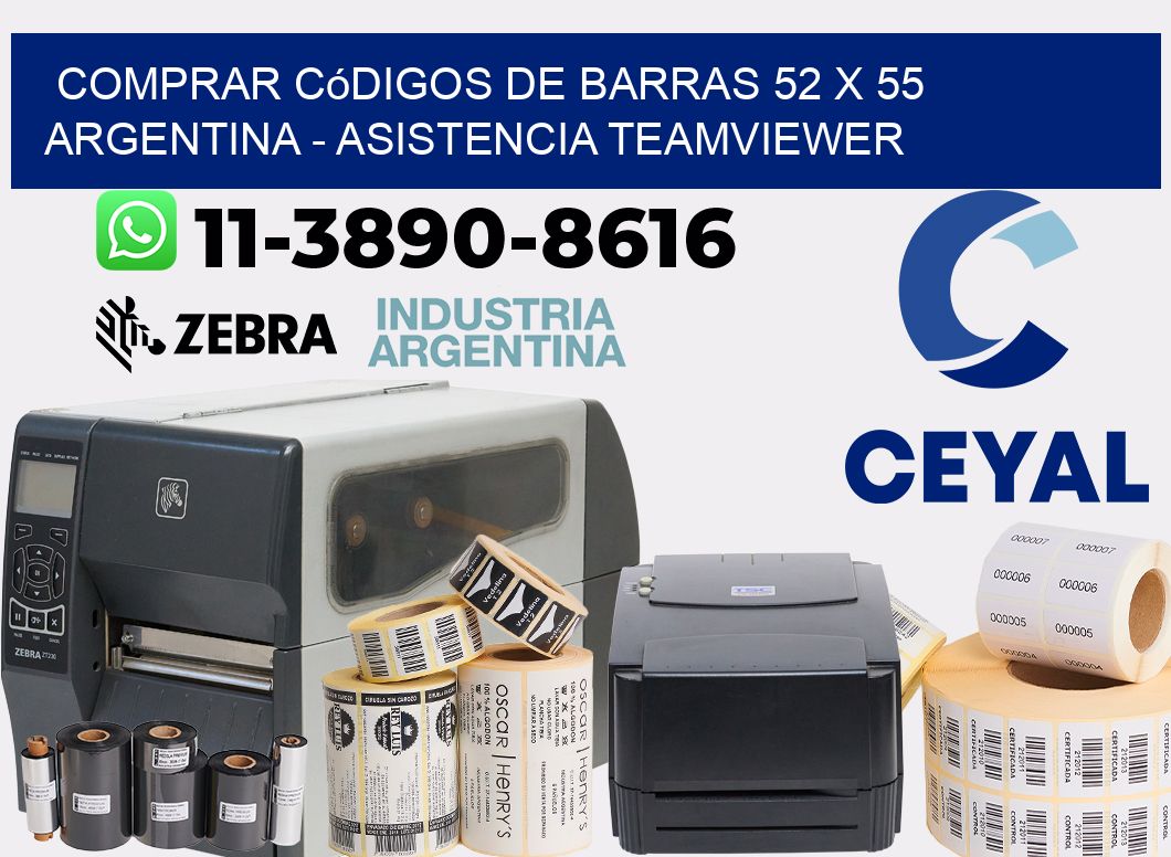 Comprar códigos de barras 52 x 55 argentina - asistencia teamviewer